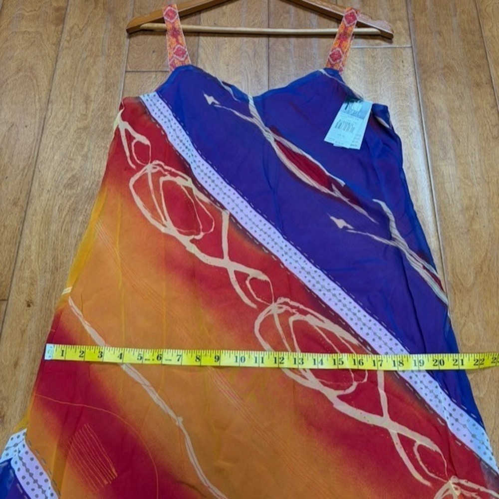 VTG Carole Little Midi Dress Size 10 Radical Rainbow Beaded Straps Boho Resort - Picture 7 of 11